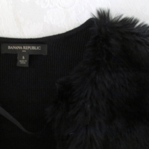 BLACK FAUX FUR JACKET, S, BANANA REPUBLIC NWOT - Picture 5 of 5
